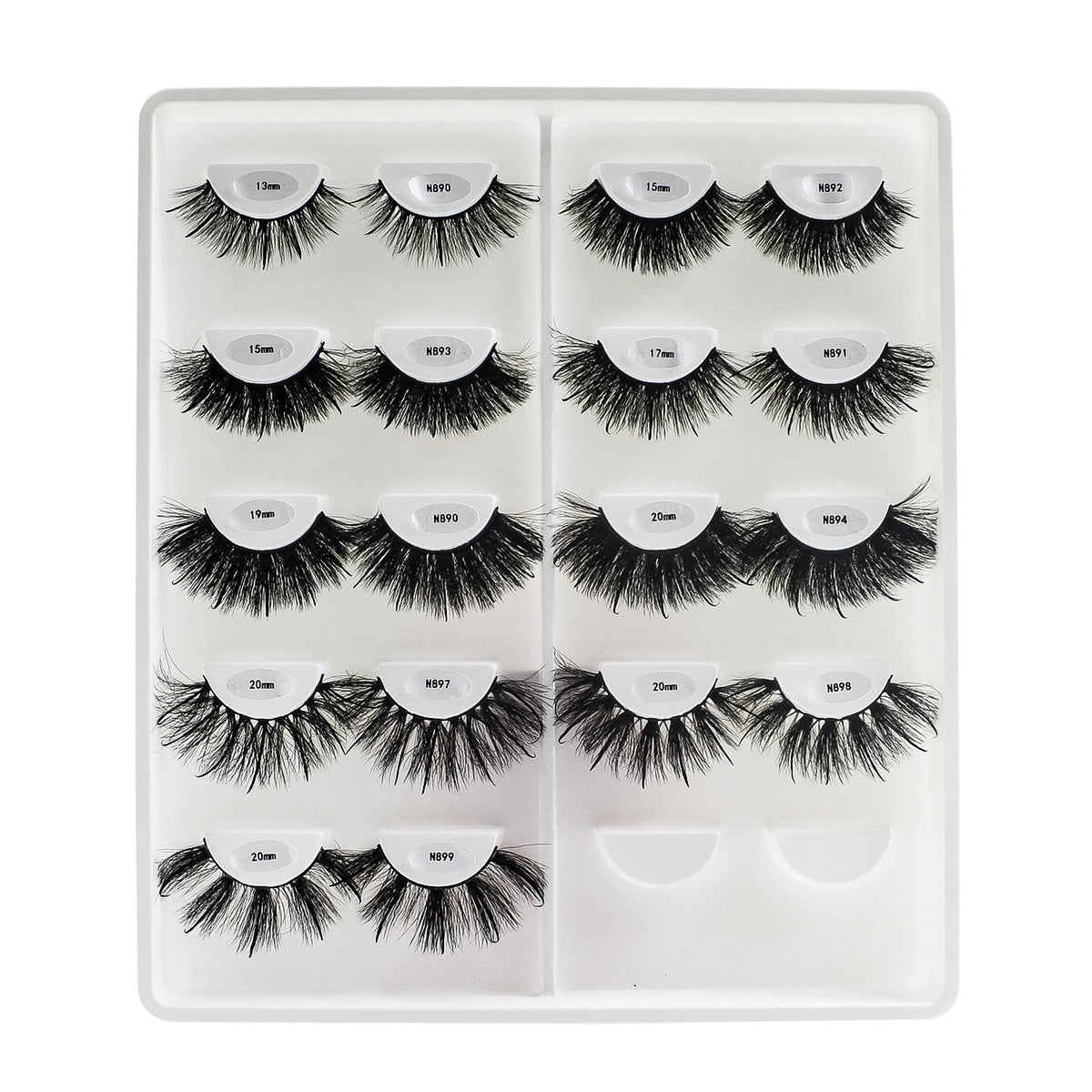 Free Shipping 10Pairs/Pack Fluffy Wispy Natural Strip Lashes With Spikes Wholesale in Bulk Faux Mink Lashes Supplies