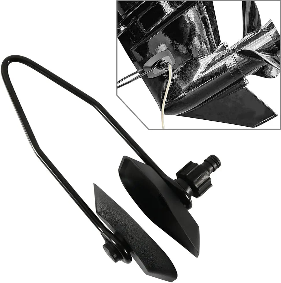 Outboard Motor Flusher Rectangular Spring Steel & Rubber Water Flush Attachment, Black