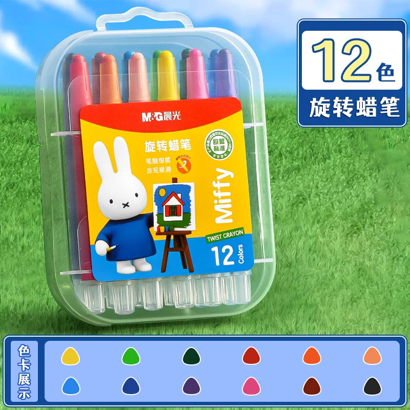 M&G Swivel Crayons for Kids No Mess Hands Paint Brushes 24/36/48 Colors Watercolor Pencils Set Art Supplies