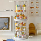 Rotating Display Cabinet for Figures Acrylic Transparent Mini Figure Display Case Stackable Organizer for Collectibles Blind Box