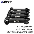 ZTTO Long Stem 7/17 Degree Bicycle Handlebar Stem Riser 31.8mm Bike Table 140/150mm Road MTB Power Steering Wheel Extension Part