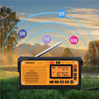Emergency Crank Solar Radio XHDATA D608WB FM/AM/SW/NOAA Alert Portable Radio Charging 3000mAh Power Bank LED Flashlight Torch