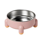 Anti-skid Pet Feeder Bowl Stainless Steel Cats Dogs Food Water Bowl Prevent Spills Messes Promotes Healthy Eating Driking Habits