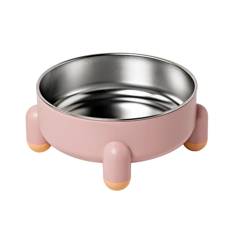 Anti-skid Pet Feeder Bowl Stainless Steel Cats Dogs Food Water Bowl Prevent Spills Messes Promotes Healthy Eating Driking Habits