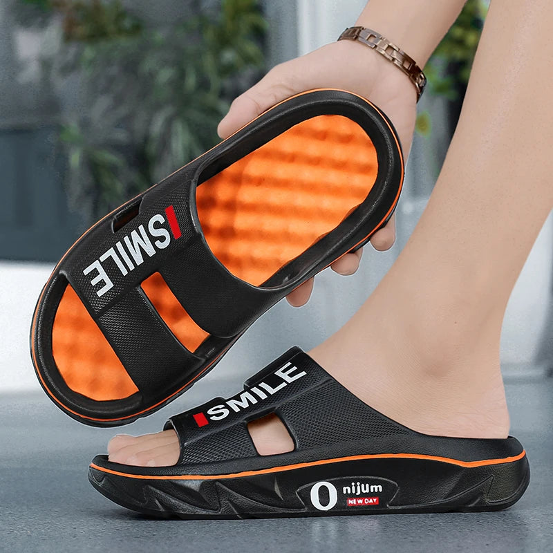 Summer New Men's Massage Slippers Indoor Outdoor Sandals Beach Men Casual Shoes Soft Slides Flip-flops Men Women Home Slippers