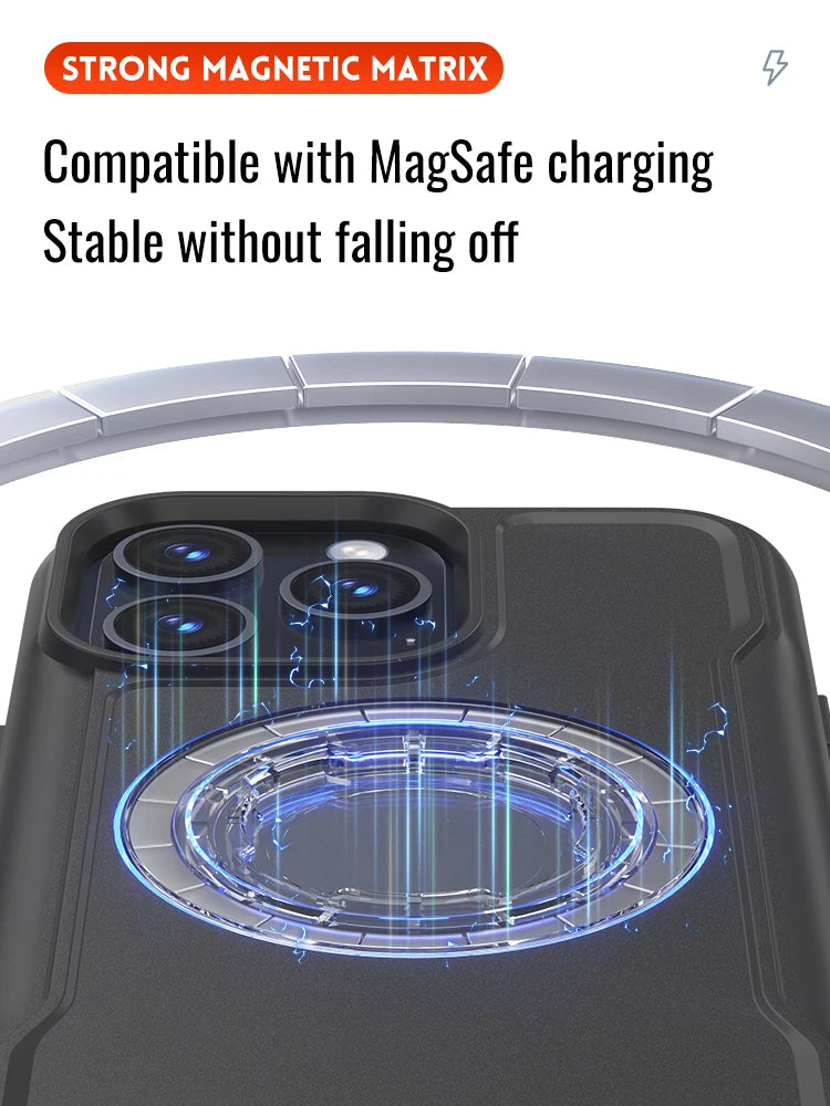 Magnetic Shockproof Case For iPhone 17 16 15 14 ProMax Charging Cover with Lock-in Design fit Quad-style Motocycle/Bike