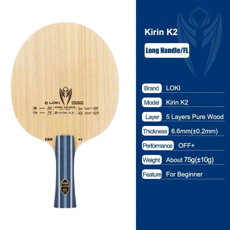 LOKI KIRIN K1/K2/K3 Table Tennis Blade FL Grip 7/5-Ply OFF+ Ping Pong Paddle Pure Wood Carbon Gnf Fiber Beginner