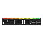 LED Alarm Clock with Rhythm Light Bar Colorful Table Clock with 3 Levels Brightness Adjustable RGB Colorful Electronic Clock