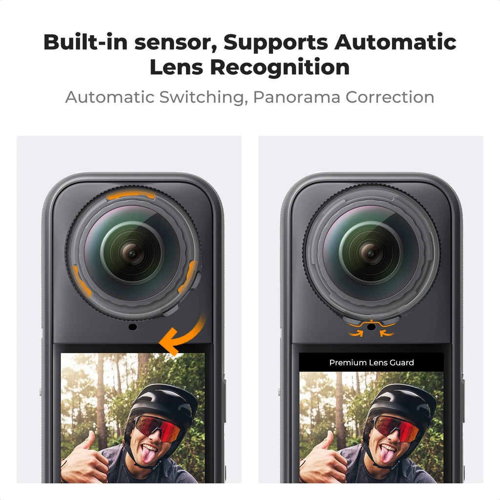 K&F CONCEPT Premium Lens Guards for Insta360 X5 High Transparency Tempered Optical Glass Lens Protector Cover Multi-Coated Glass