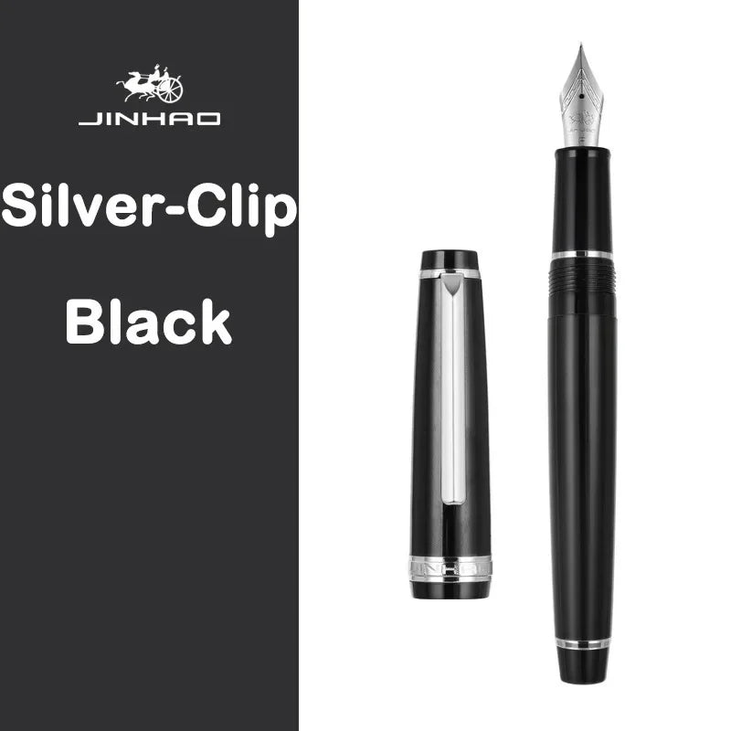 JINHAO 82 Fountain Pen Spin Silver Clip EF F M Nib Business Office School Supplies Ink Pens Korean Stationery Pens for Writing