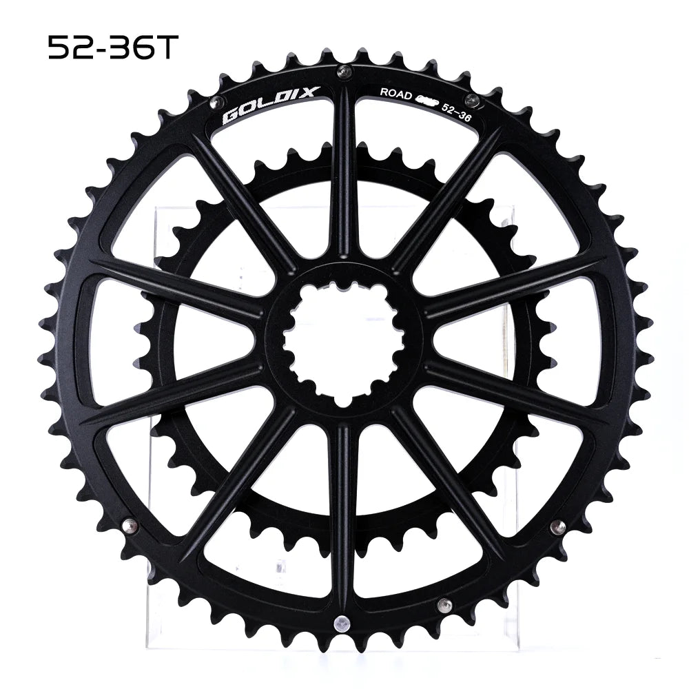 GOLDIX 53-39T 52-36T 50-34T 48-32T 46-30T specification road bicycle crankset chainring suitable for SHIMANO and SRAM 10 11S 12S