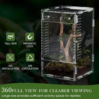 Front Opening Acrylic Jumping Spider Enclosure Escape Proof Habitat 12x12x20cm