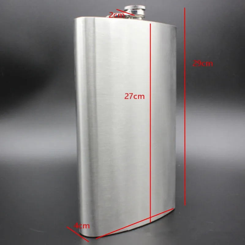 64oz Portable Stainless Steel Hip Flask Whiskey Wine Pot Leather Cover Bottle Funnel Travel Tour Drinkware Wine Cup Flasks Gift