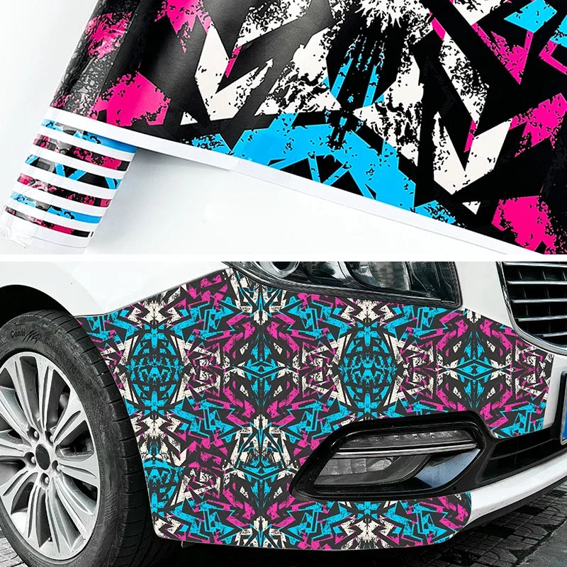Car Graffiti Painting Films for Auto Body Hood Rearview Mirror Motorcycle Bike Graffiti Sticker Decor Waterproof Vinyl Wrapping