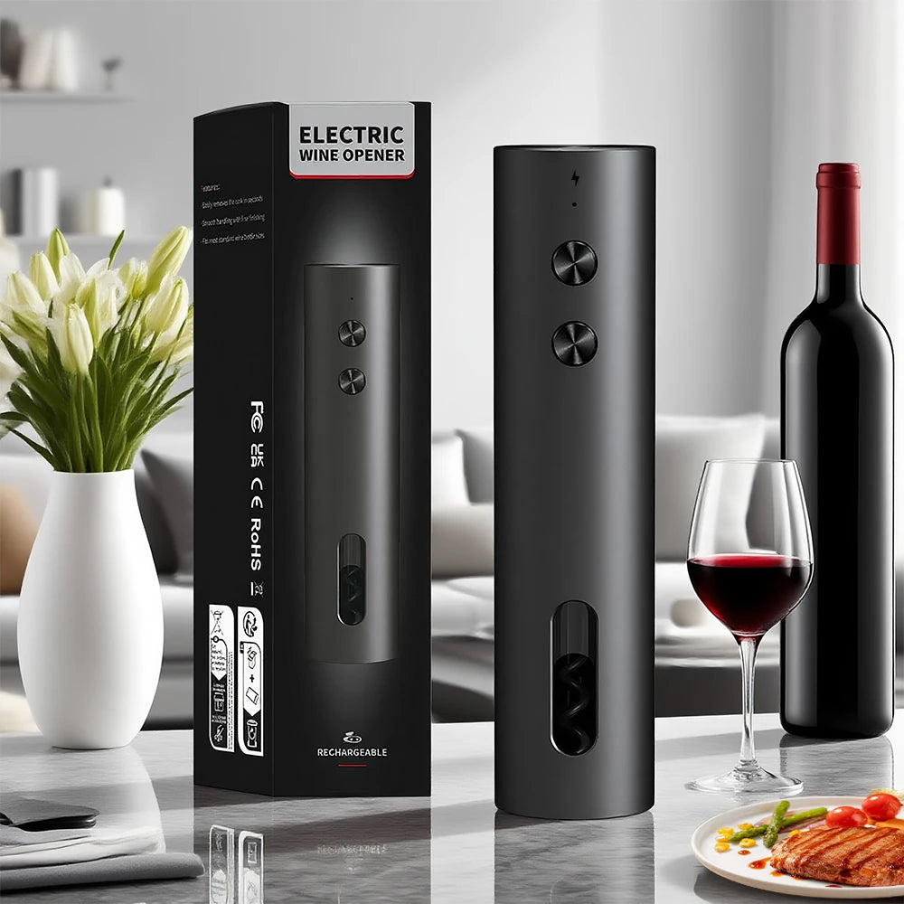 Rechargeable Electric Wine Bottle Opener Automatic Corkscrew USB Charging, 1pc/1 set