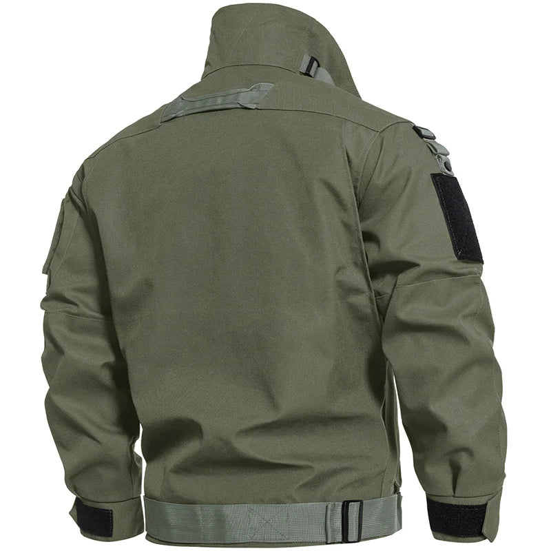 Lynjacye Motorcycle Bomber Jacket Cotton Stand Collar Patch Flight Coat Men Women