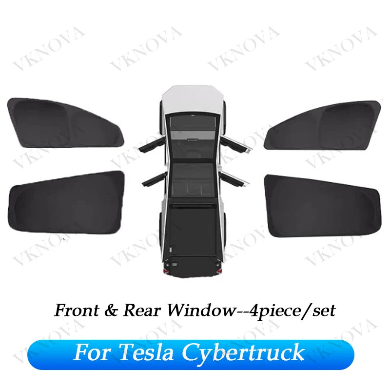 For Tesla Cybertruck 2026 23 Sun Shade Front Rear Side Window Sunshade Windshield Sun Visor Outdoor Camping interior Accessories