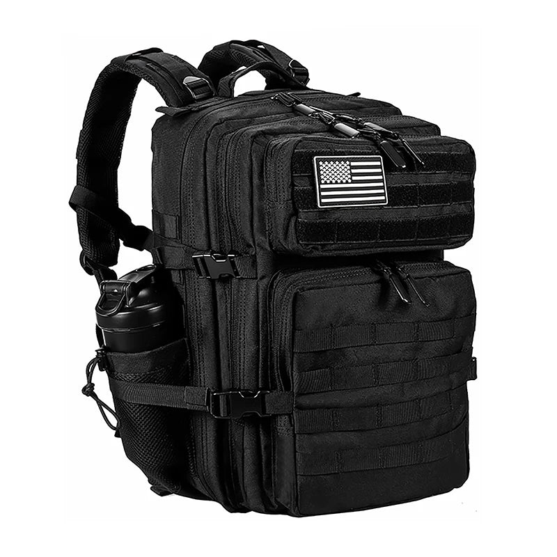 LHI 45L/35L/25L Tactical Backpack for Men and Women Waterproof Athlete Gym Outdoor Bag Travel Hiking Rucksack with Bottle Holder