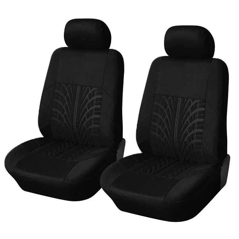 2pcs Universal Front Car Seat Covers Set - Color Options Beige Black Blue Gray Red