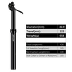 SP25A Hydraulic Dropper Seatpost Upgraded 6061 Aluminum No Lag 100-170mm Travel for MTB Road Gravel Easy Install