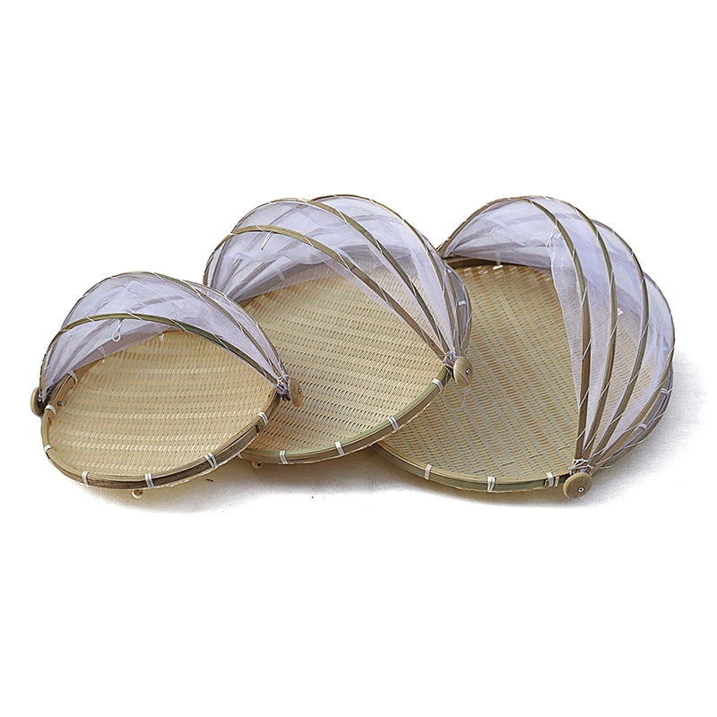 1PC Food Net Cover Storage Basket Hand-Woven Tent Basket Tray Fruit Vegetable Bread Basket Simple Atmosphere Picnic Mesh Basket