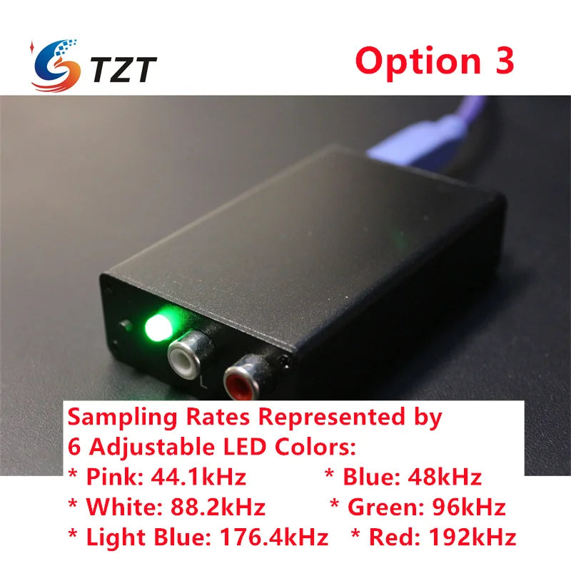 TZT A61 Analog to Digital Converter RCA to Optical & Coaxial Output ADC w/ 48KHz 96KHz & 192KHz Sample Rates