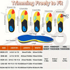 240lbs Heavy Duty Arch Support Insoles Sports Shock Absorption Elastic Wear Resistant Orthopedic Flatfoot Insoles Pain Relief