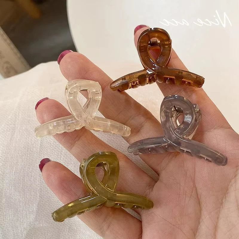 4PCS Hair Clip Small Hairpins for Woman 4.5CM Mini Transparent Jelly Grab Clip Hair Crab Ponytail Braid Claw Hair Accessories