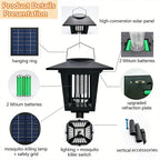 1 Pcs Solar Bug Zapper Outdoor Indoor Waterproof Mosquito Killer Lamp with White and UV Light Portable Cordless Mosquito Insect