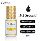 Gollee 0.5-1s Fast drying lashes glue Latex-free Eyelash Extensions Glue 5ml Professional Waterproof eyelash extension supplies