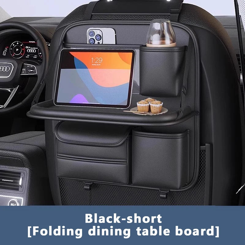 SEAMETAL Car Seat Back Organizer Auto Back Seat Storage Bag with Foldable Table Tray Tablet Holder Tissue Box Car Accessories