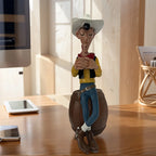 Creative Cowboy Figure Statue Ornament，Cowboy Style Money Box， Living Room、The perfect choice for TV cabinet office decoration
