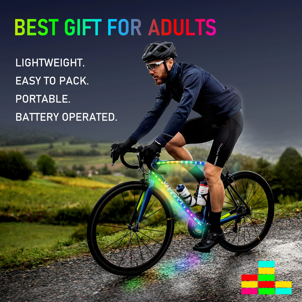 Bicycle RGB strip lights are suitable for night riding, camping riding, and outdoor cycling. Night riding is both fun and safe