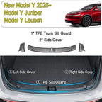 Tesmayx Rear Trunk Sill Guard Cover for Tesla New Model Y Juniper Launch 2025 Trunk Bumper Protector TPE Threshold Accessories