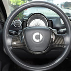 For Mercedes-Benz smart 451 Fortwo 2009-2015 ABS Carbon Fiber Car Steering Wheel Decorative Frame Cover Sticker Car Accessory