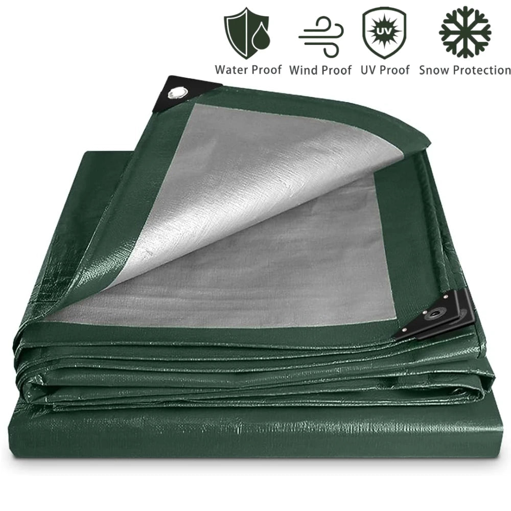 Tarpaulin Waterproof Canopy Heavy Duty Tarp Sheet Cover with Grommet Multi Rain Cover For Outdoor Terrace Plant Garden Porch