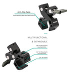 TILTA Accessory Mounting Clamp Metal Super Clamp Magic Arm Clamp Black TA-AMC-B with 1/4" 3/8" Hole for DSLR Camera Monitor LED