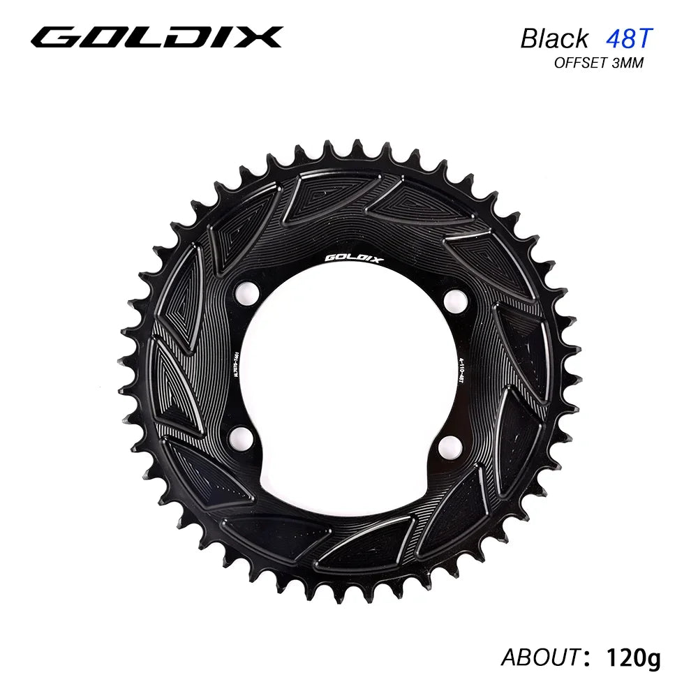 GOLDIX Road Bike Gravel Bike Single Chainring 110BCD Suitable for Shimano R7000 R8000 R8100 R9200 Suitable for Crank Power Meter