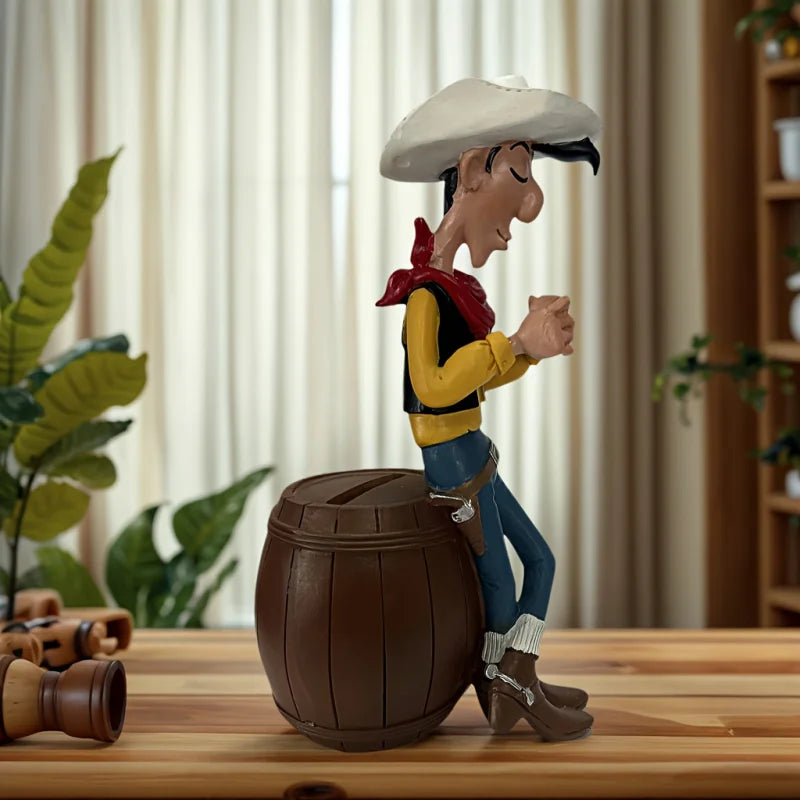 Creative Cowboy Figure Statue Ornament，Cowboy Style Money Box， Living Room、The perfect choice for TV cabinet office decoration
