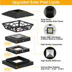 Solar Post Light Outdoor IP65 LED Fence Gate Pillar Column Lamp, 1/2/4pcs