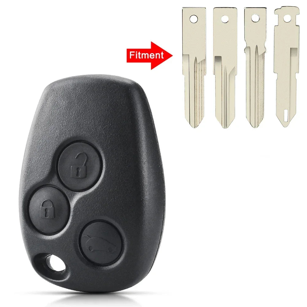 KEYYOU Remote Key Shell Case No Blade for Renault/Dacia/Nissan 2 or 3 Button 10pcs