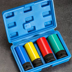 1/2- Inch Drive Wheel Protector Impact Socket, 1/2" Thin Wall Deep Impact Socket Set Plastic Sleeve Lug Nut, 6 Point,Metric