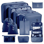 7/8/9/10 Pcs Set Travel Organizer Storage Bags Suitcase Packing Cubes Set Cases Portable Luggage Clothes Shoe Tidy Pouch Folding