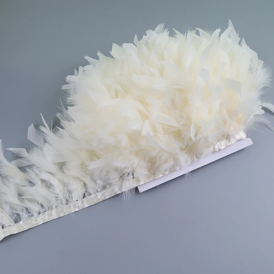 10-15cm Marabou Feathers Trim DIY Wedding Turkey Feather Ribbon Crafts Sewing Clothing Party Plume Handmade Home Decor