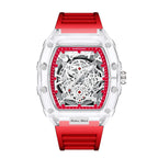 UTHAI BK134 Fashionable Men watch barrel shaped transparent waterproof quartz watch sports clock gift watches for man