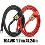 D2 battery(pure copper)10AWG cable,positive and negative terminals. Suitable for cars, motorcycles, trucks and other equipment