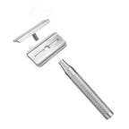 Stainless Steel Double Edge Safety Razor 30° Angled, Reusable, Includes 5 Blades