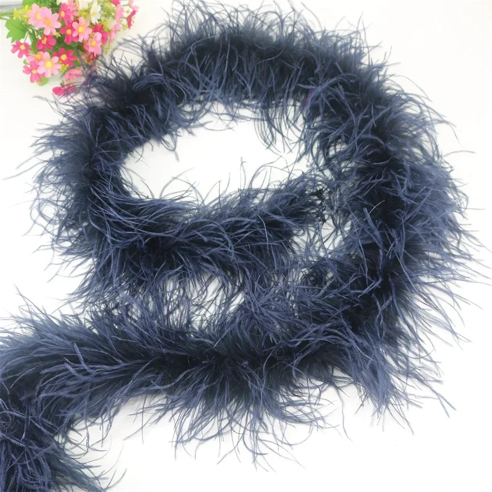6 Layer Ostrich Feathers Boa Wedding Accessories Plumas De Faisan 2 Meters Clothing Plume Art and Craft Supplies Party Dresses
