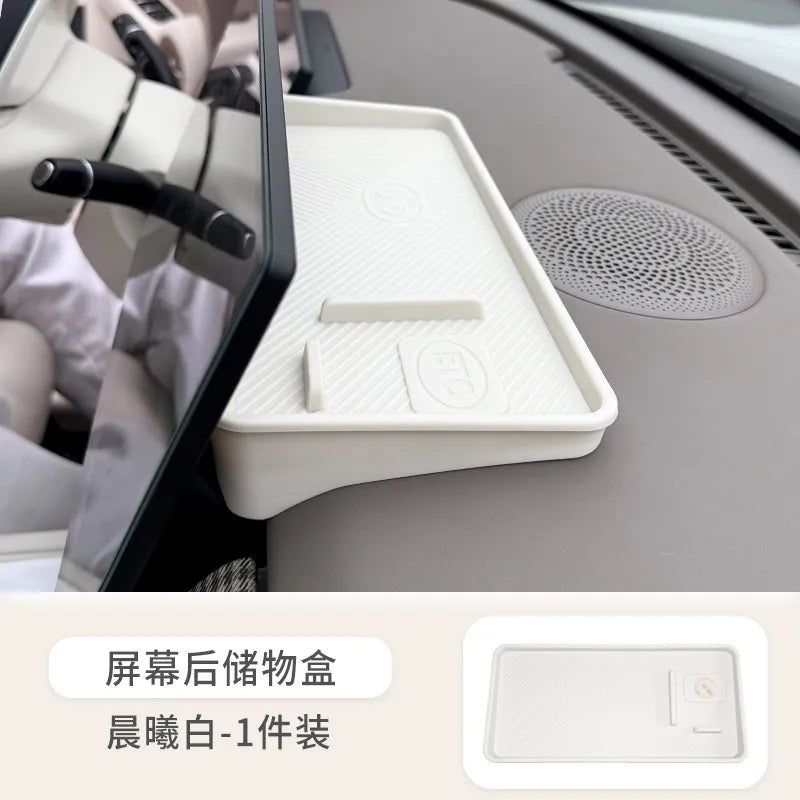 GWM ORA 5 2026 Silicone Interior Storage Box Set, Cup Holder Cover & Phone Mat, White/Grey