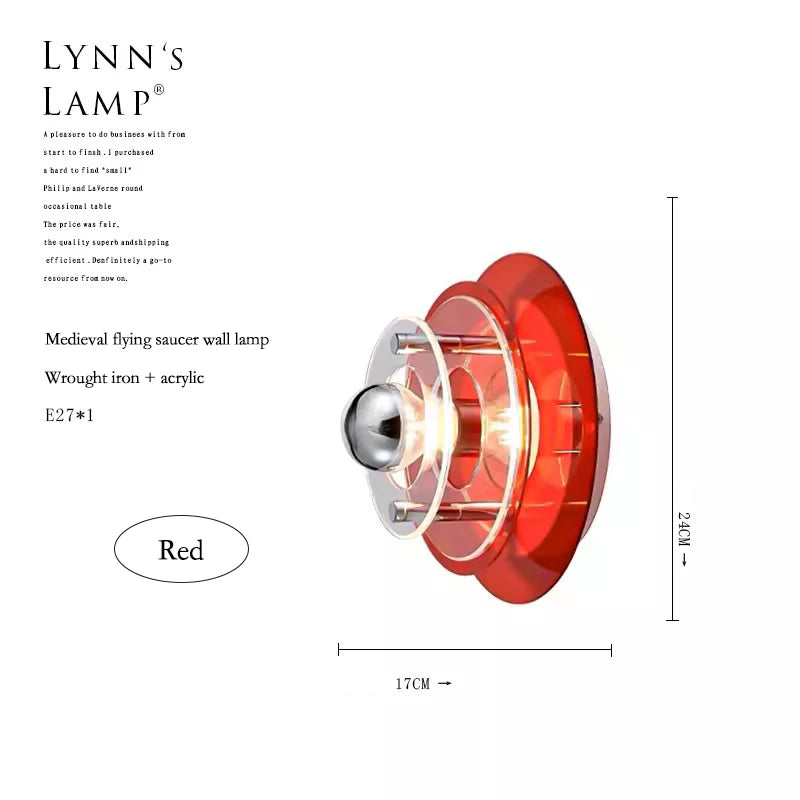 Italian Bauhaus LED Wall Lamps Living Room Bedroom Bedside Lamp Medieval Round Flying Saucer Wall Lights Bar Atmosphere Decor